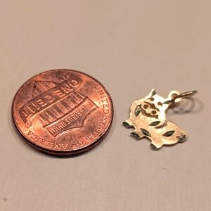 14k Little piggy charm